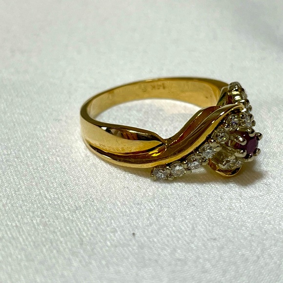 Ruby & Diamond Bypass Ring - Picture 8 of 12